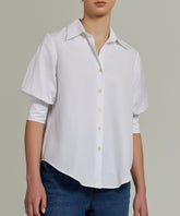 White Egyptian Cotton Short-Sleeved Shirt