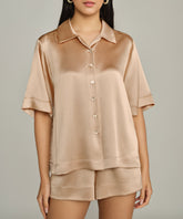 Champagne Silk Bowling Shirt
