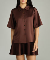 Espresso Silk Bowling Shirt