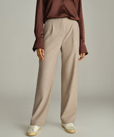 Tobacco Suiting Pleated Trousers