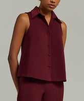 Burgundy Stretch Suiting Sleeveless Top