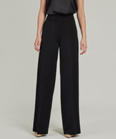 Black Stretch Suiting Wide-Leg Trousers