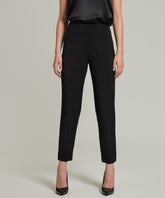 Black Stretch Suiting Cigarette Trousers