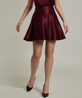 Burgundy Silk Skater Skirt