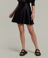 Black Silk Skater Skirt