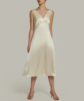Cream Silk Slip Dress