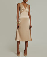 Champagne Silk Slip Dress