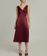 Burgundy Silk Slip Dress