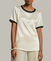 Cream Silk T-Shirt