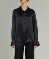 Black Silk Oversized Shirt
