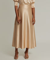 Champagne Silk Long Skirt