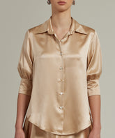 Champagne Silk Short-Sleeved Shirt
