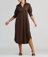 Brunette Egyptian Cotton Long Shirt Dress
