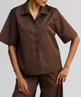 Brunette Egyptian Cotton Bowling Shirt
