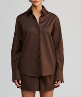 Brunette Egyptian Cotton Oversized Shirt