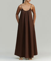 Brunette Egyptian Cotton Long Trapeze Dress