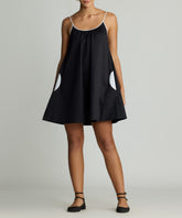 Black & White Egyptian Cotton Short Trapeze Dress
