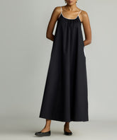 Black & White Egyptian Cotton Long Trapeze Dress