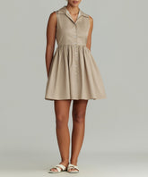 Khaki Brown Egyptian Cotton Short Tennis Dress