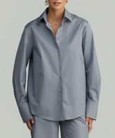 Powder Blue Egyptian Cotton Oversized Shirt