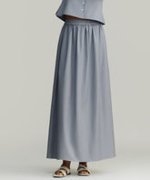 Powder Blue Egyptian Cotton Maxi Skirt