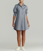 Powder Blue Egyptian Cotton Short Shirt Dress