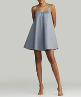 Powder Blue Egyptian Cotton Short Trapeze Dress