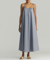 Powder Blue Egyptian Cotton Long Trapeze Dress
