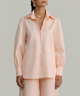 Blush Egyptian Cotton Bishop Sleeved Shirt