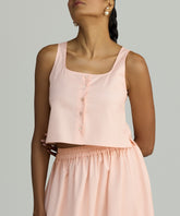 Blush Egyptian Cotton Cropped Sleeveless Top