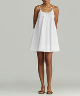 White Egyptian Cotton Short Trapeze Dress