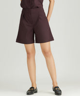 Plum Suiting Pleated Shorts
