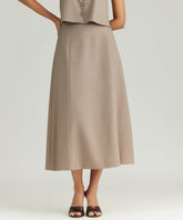 Tobacco Suiting Midi Skirt