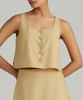 Sand Suiting Cropped Sleeveless Top