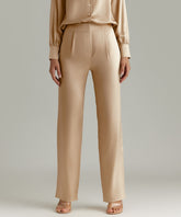 Champagne Silk Pleated Trousers