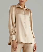 Champagne Silk Bishop Sleeved Shirt