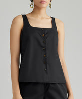 Black Egyptian Cotton Sleeveless Top
