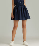 Navy Egyptian Cotton Mini Skirt