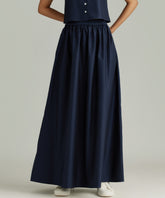 Navy Egyptian Cotton Maxi Skirt