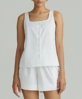 White Egyptian Cotton Sleeveless Top