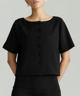 Black Stretch Suiting Jacket Top