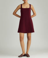 Burgundy Stretch Suiting Mini Dress