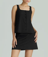 Black Suiting Sleeveless Top