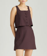 Plum Suiting Cropped Sleeveless Top