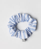Blue Striped Cotton Scrunchie