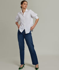 White Egyptian Cotton Short-Sleeved Shirt
