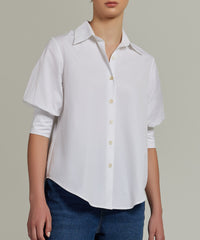 White Egyptian Cotton Short-Sleeved Shirt