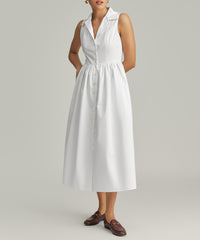 White Egyptian Cotton Long Tennis Dress