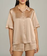 Champagne Silk Bowling Shirt