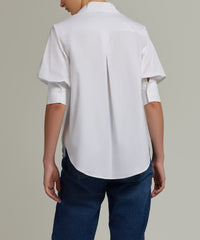 White Egyptian Cotton Short-Sleeved Shirt